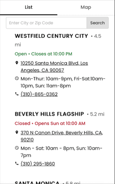 Mobile List Panel